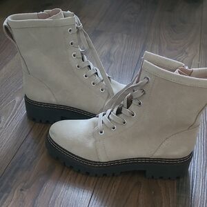 Nordstrom Cream Combat Boots